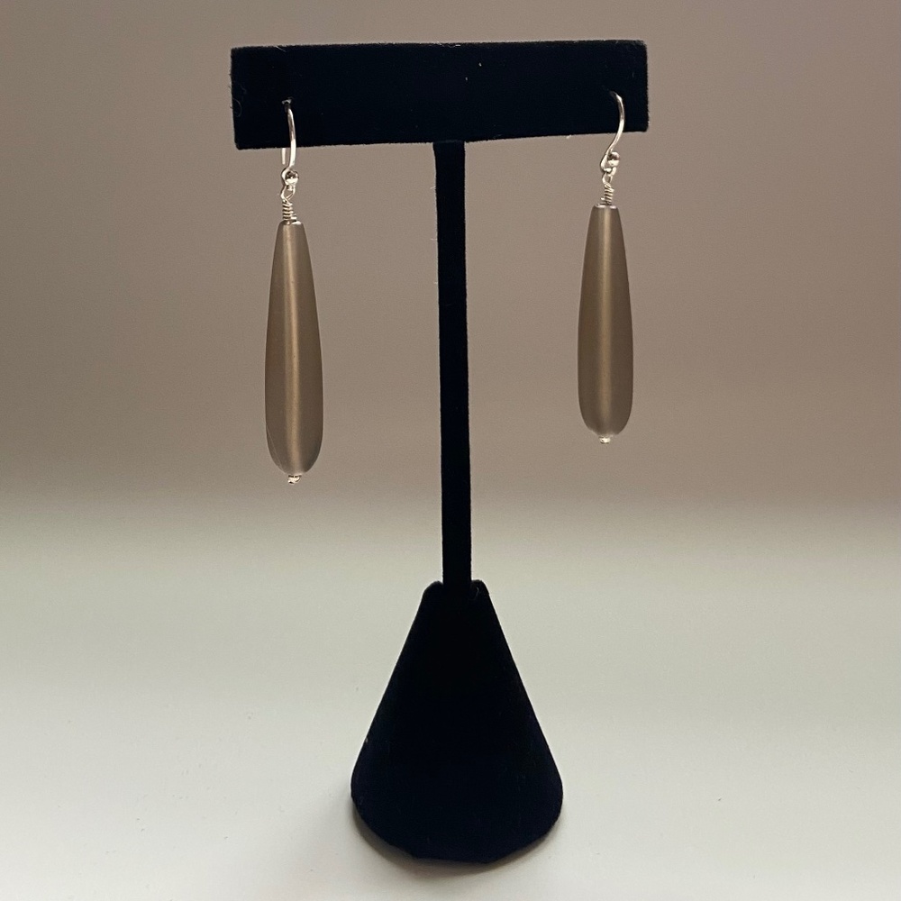 New Handmade recycled glass drops in sterling silver